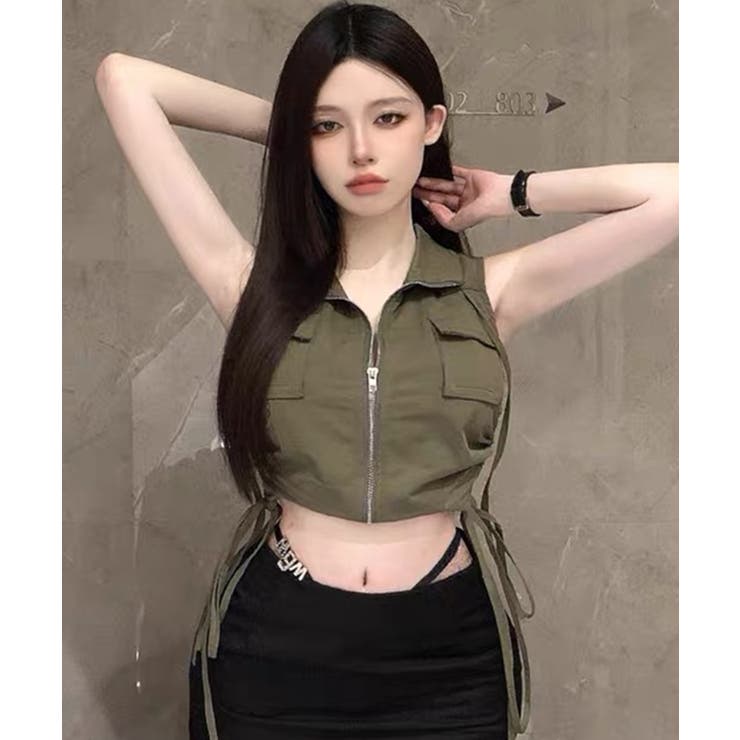 サイドシャーリング Wポケット スタンドショートベスト | Axis | 詳細画像10 