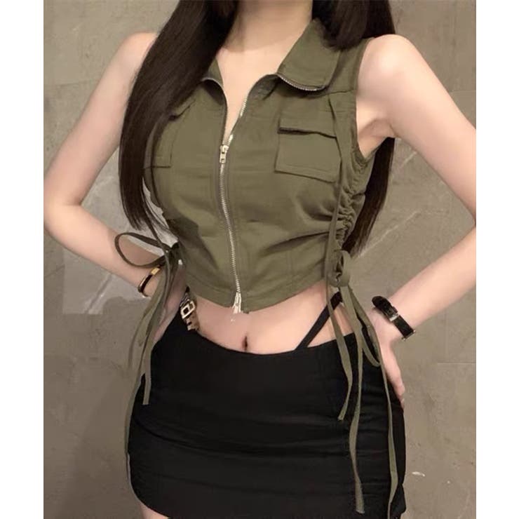 サイドシャーリング Wポケット スタンドショートベスト | Axis | 詳細画像11 