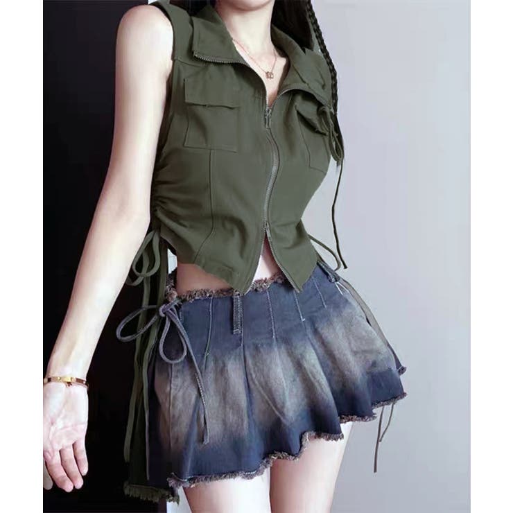 サイドシャーリング Wポケット スタンドショートベスト | Axis | 詳細画像3 