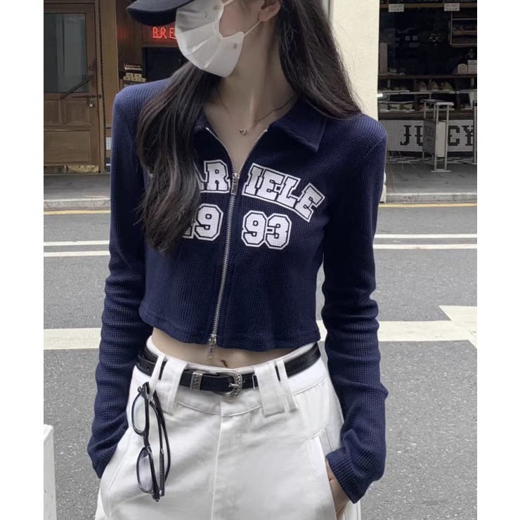 衿付きショートZIPトップス | Axis | 詳細画像8 
