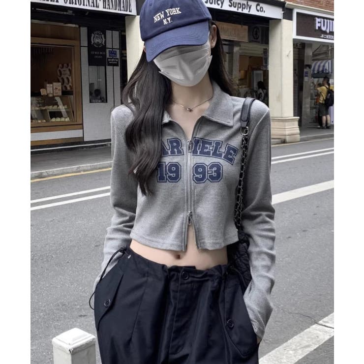 衿付きショートZIPトップス | Axis | 詳細画像4 