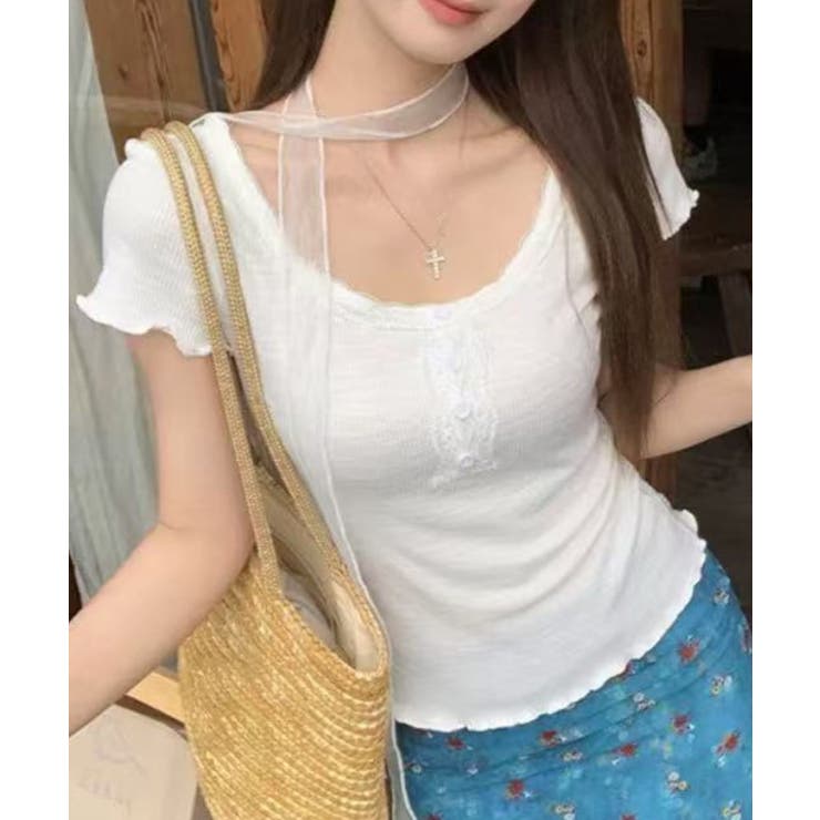 レースタイ付きフェミニンリブTシャツセット | Axis | 詳細画像5 