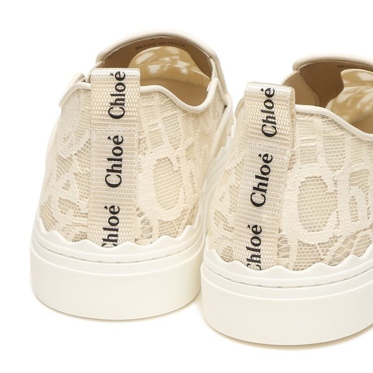 Chloe Lauren クロエ 白 スニーカー レース ベージュ 24cm