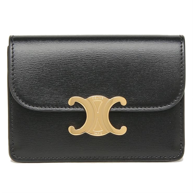 特価 セリーヌ 二つ折り財布 カードファイル付き 折り畳み 色:BLACK