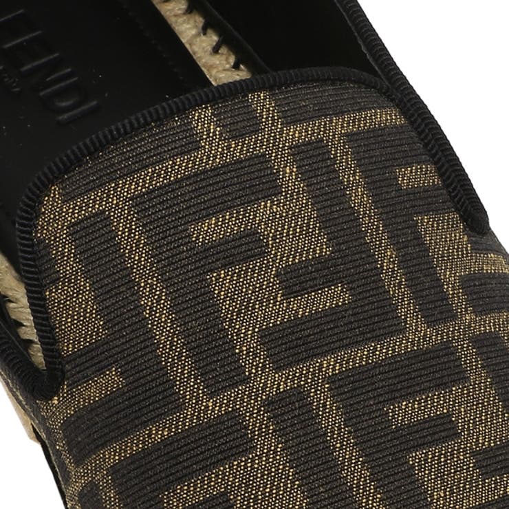 【新品未使用】 FENDI フェンディ Embroidered fabric espadrilles エスパドリーユ シューズ 靴 7P1359AAWB 【7.5：約26.5cm/TABACCO】