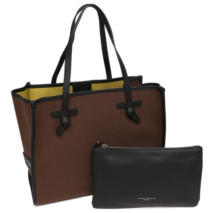 GIANNI CHIARINI マルチェッラ　トートバッグ　ポーチ付き　ブラウン