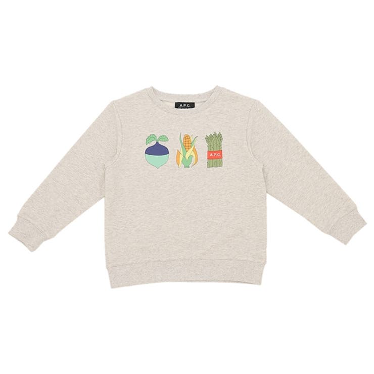 アーペーセー子供服トップススウェットシャツプルオーバーベージュキッズAPCE27848COEZDPAA