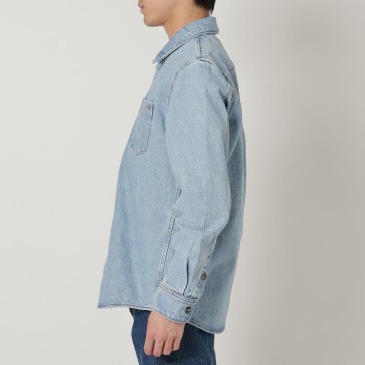 アーペーセーシャツ長袖シャツデニムシャツブルーメンズAPCH02837COGEJIAB
