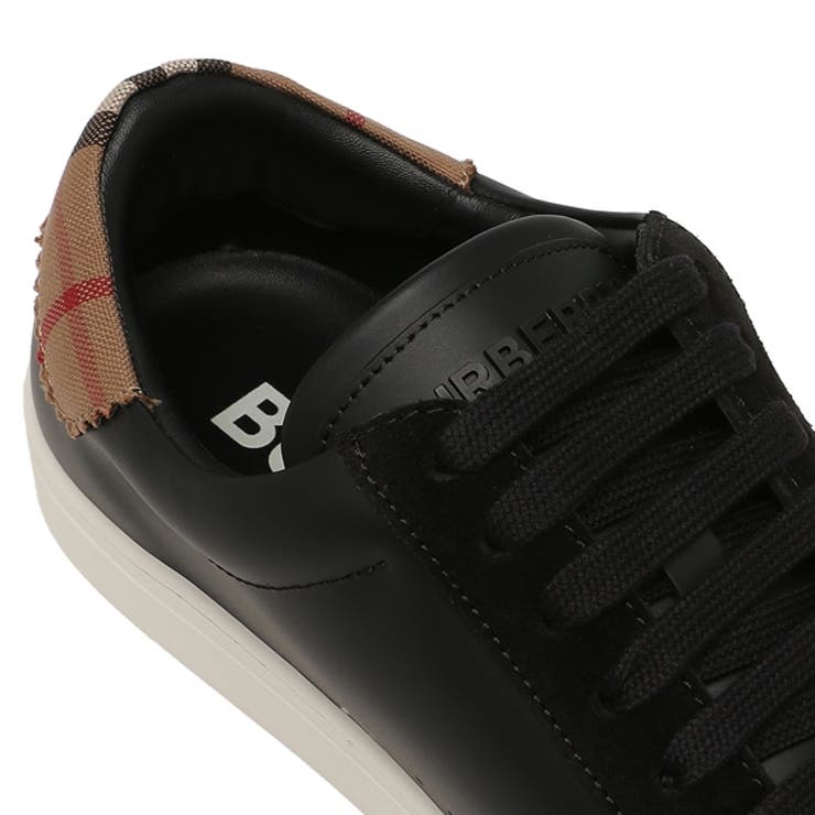 バーバリースニーカーロビンブラックベージュメンズBURBERRY8061752A1189