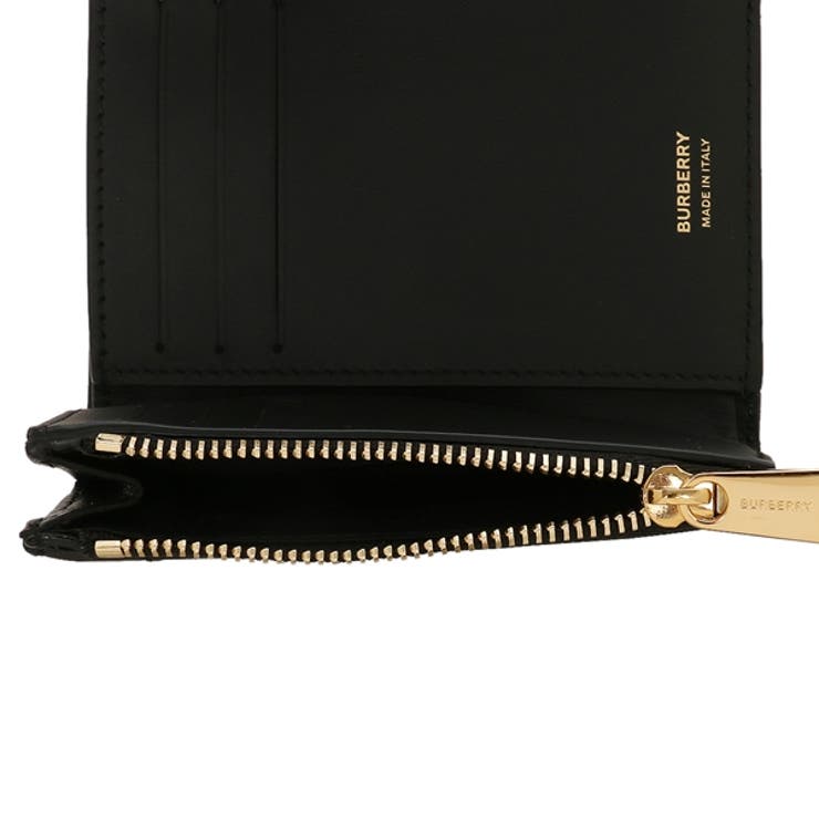 バーバリー二つ折り財布ローラコンパクト財布ブラックレディースBURBERRY8062372A7527
