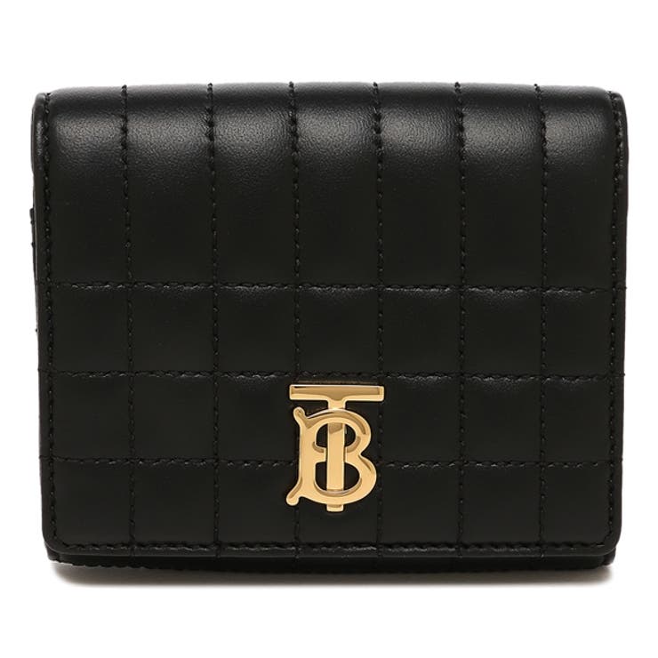 バーバリー二つ折り財布ローラコンパクト財布ブラックレディースBURBERRY8062372A7527