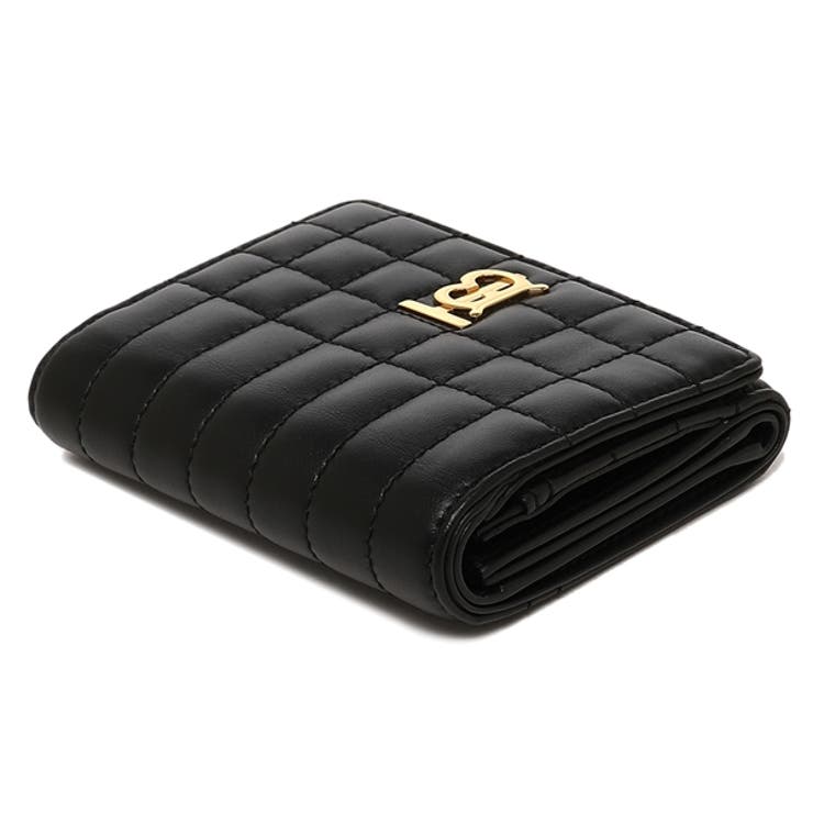 バーバリー二つ折り財布ローラコンパクト財布ブラックレディースBURBERRY8062372A7527