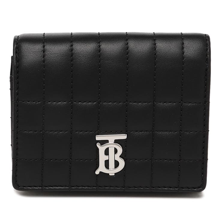 バーバリー三つ折り財布ローラコンパクト財布ブラックレディースBURBERRY8064823A1189