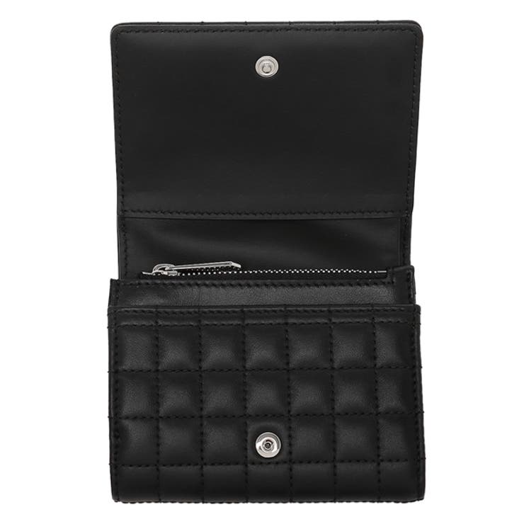 バーバリー三つ折り財布ローラコンパクト財布ブラックレディースBURBERRY8064823A1189