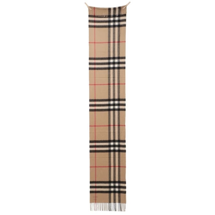 バーバリーマフラージャイアントチェックベージュブラックレディースBURBERRY8076576A7026