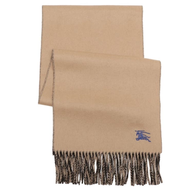 バーバリーマフラーカシミアベージュブラックレディースBURBERRY8077827A1189