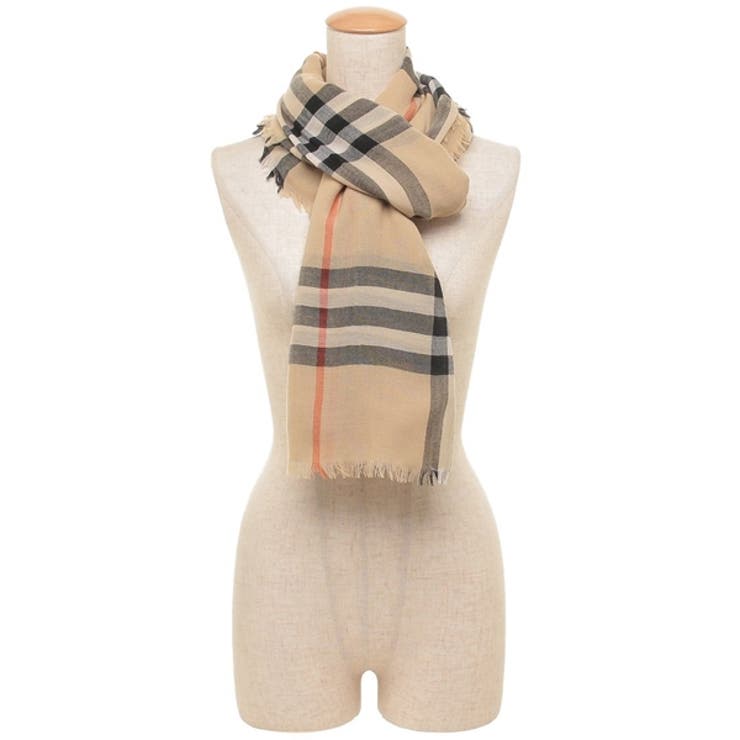 バーバリーストールバーバリーチェックベージュブラックレディースBURBERRY8085069A2021