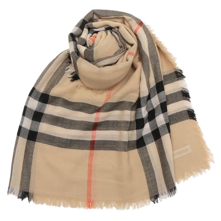 バーバリーストールバーバリーチェックベージュブラックレディースBURBERRY8085069A2021