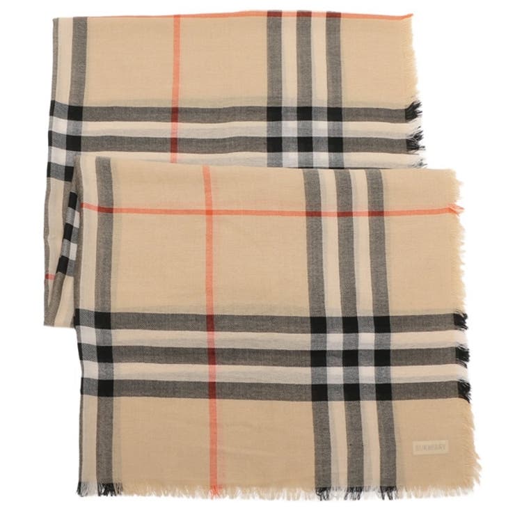 バーバリーストールバーバリーチェックベージュブラックレディースBURBERRY8085069A2021