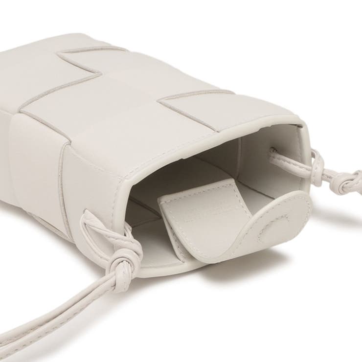 ボッテガヴェネタスマホケースストラップフォンケーススマホポーチホワイトレディースBOTTEGAVENETA730541VCQC49143