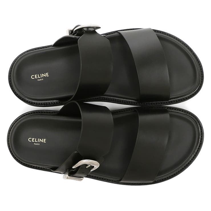 CELINE セリーヌ サンダル LEO STRAPPY レオ ストラッピー 346742208C.38AW メンズ ベルクロ ストラップ  ジャガードロゴ 厚底 靴 BLACK-WHITE