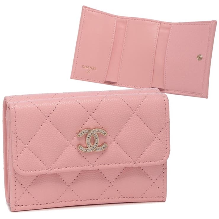 CHANEL ピンク 三つ折り財布 シャネル 三つ折り財布 マトラッセ[品番：AXEB0038056]｜AXES