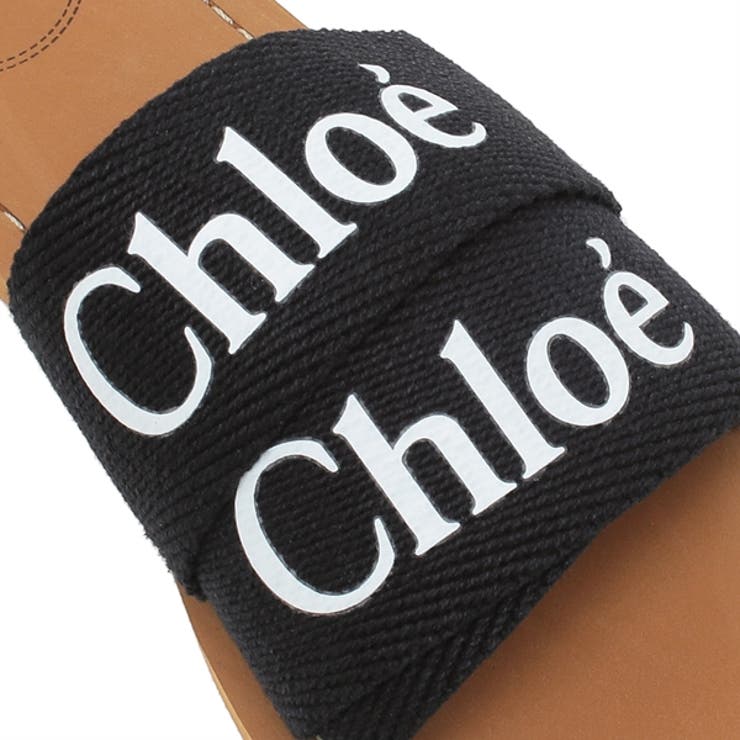 クロエキッズシューズウッディフラットサンダルブラックキッズCHLOEC2013609B