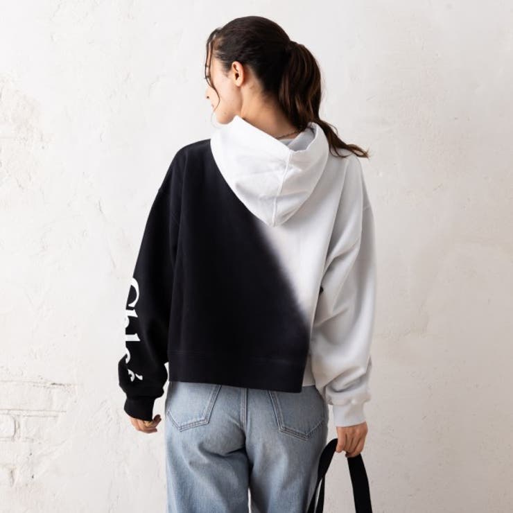 クロエパーカーフーディーリサイクルオーガニックコットンホワイトブラックレディースCHLOECHC23AJH20191905905