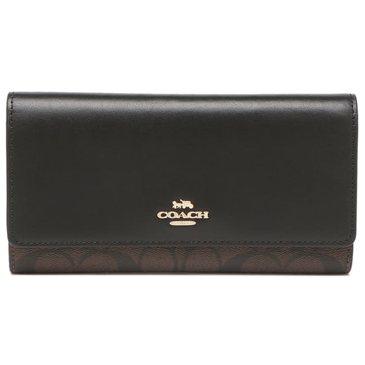 コーチアウトレット長財布シグネチャーブラウンブラックレディースCOACHC5966IMAA8