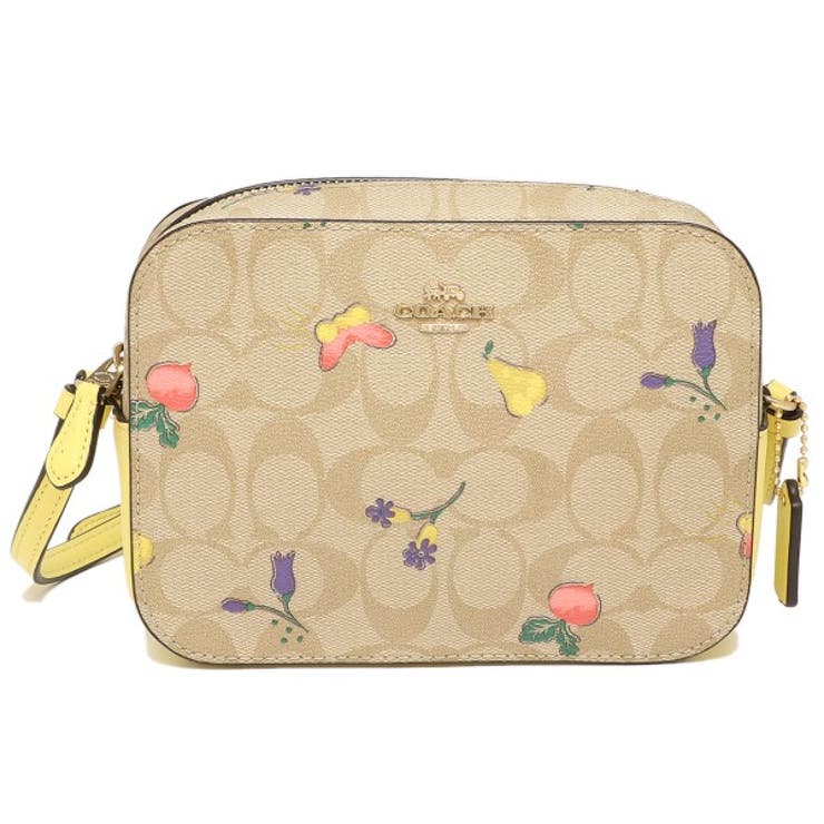 コーチアウトレットショルダーバッグシグネチャー花柄ベージュイエローレディースCOACHC8752IMTVE
