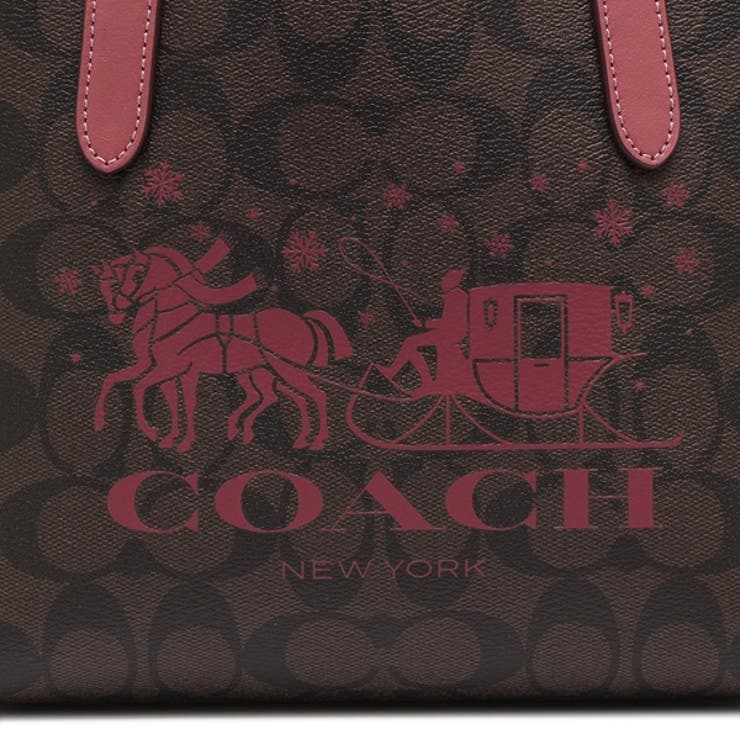 コーチアウトレットトートバッグミニシティトートホースアンドスレイブラウンピンクレディースCOACHCM183IMWA0