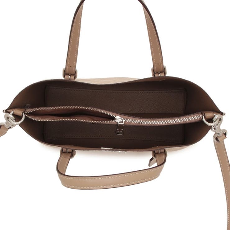 E*s様 COACH ロゴ入りモリートートバッグ ベージュアウトレット コーチ アウトレット トートバッグ レディース ニーナ スモール