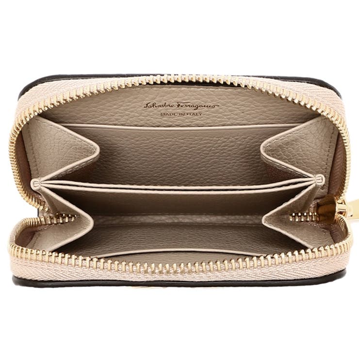 フェラガモコインケースカードケースミニ財布ベージュレディースFERRAGAMO2204060758667