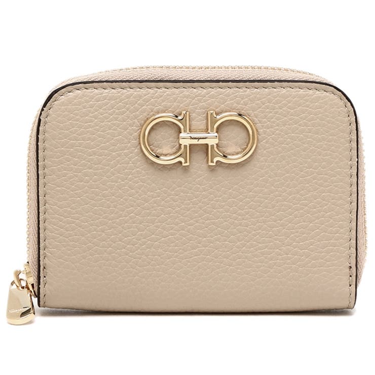 フェラガモコインケースカードケースミニ財布ベージュレディースFERRAGAMO2204060758667