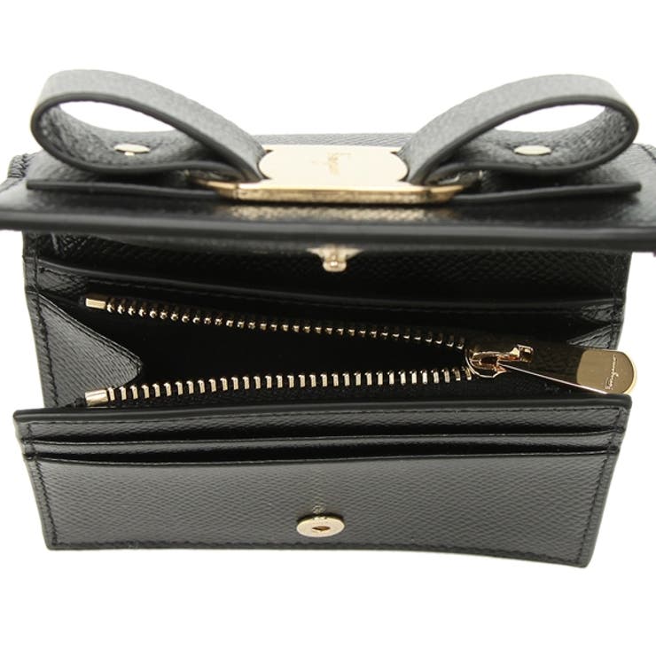 フェラガモ折財布レディースヴァラレインボーリボンミニ財布FERRAGAMO22D5150725300ブラック