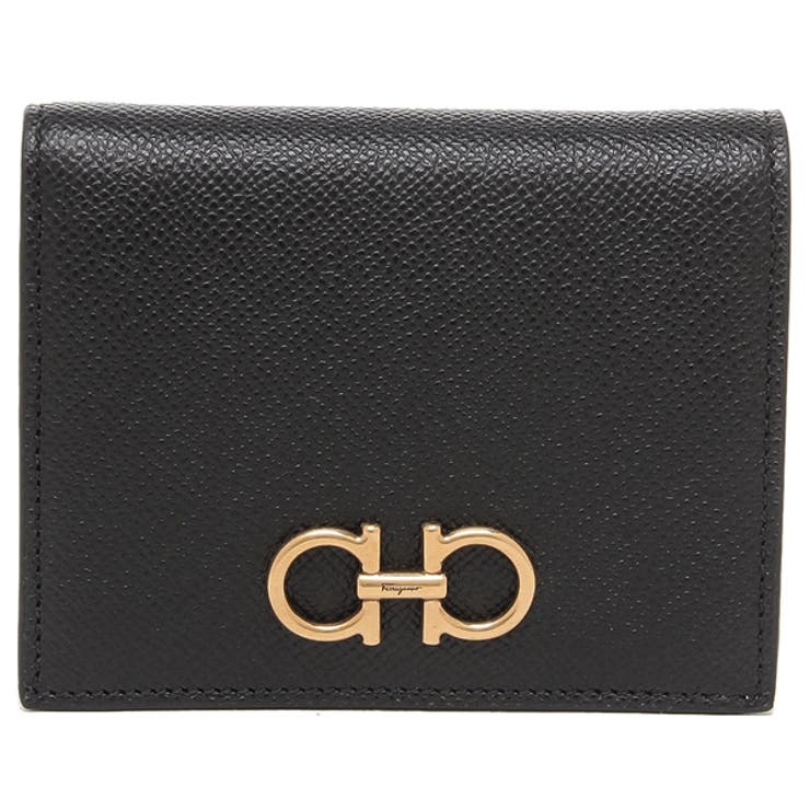 フェラガモ財布二つ折り財布ガンチーニコンパクト財布ブラックレディースFERRAGAMO22D7800726512NERO