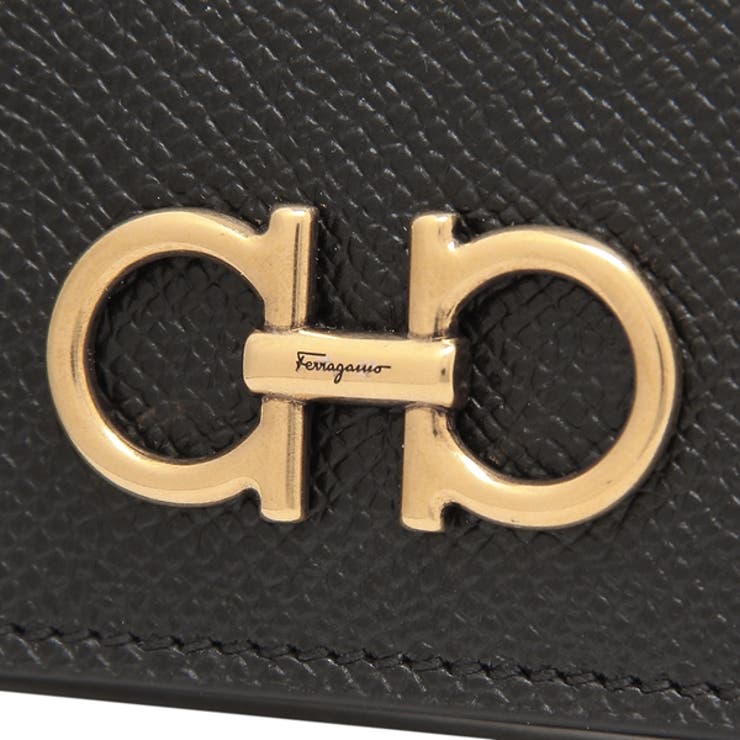 フェラガモ財布二つ折り財布ガンチーニコンパクト財布ブラックレディースFERRAGAMO22D7800726512NERO