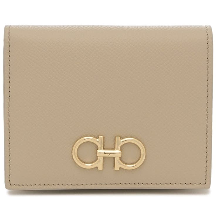 フェラガモ二つ折り財布ガンチーニベージュレディースSalvatoreFerragamo22D7800779463