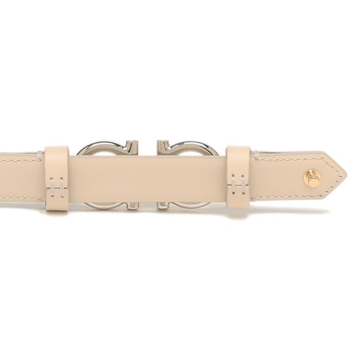 フェラガモベルトダブルガンチーニベージュホワイトレディースSalvatoreFerragamo23B707754779