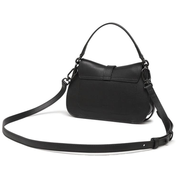 美品 フルラ レザー 2way ショルダーバッグ フロー ベルト ブラック