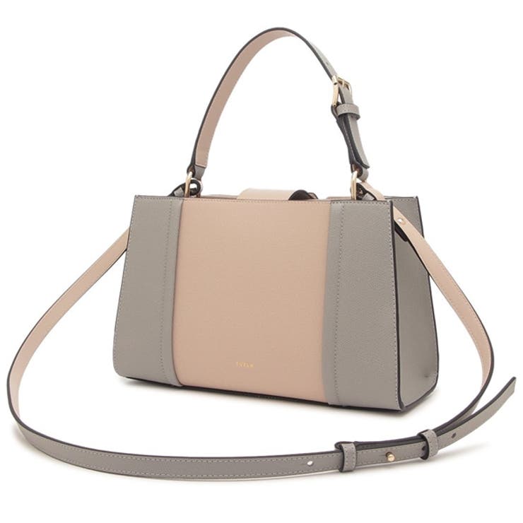 FURLA グレー トートバッグ ショルダーストラップ・保存巾着付き