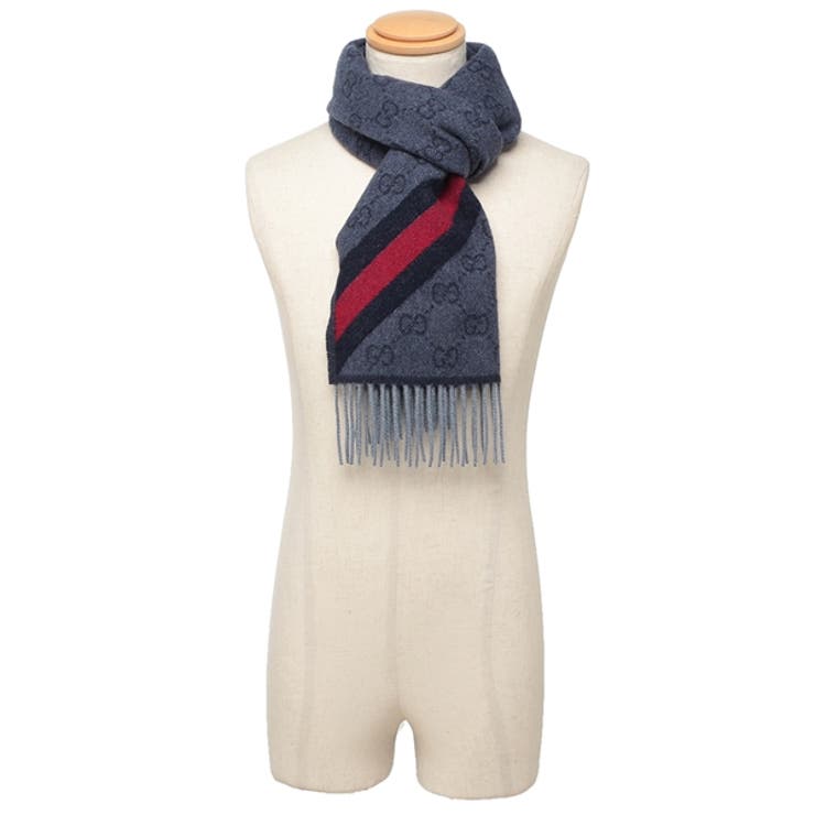 グッチ GUCCI スカーフ バンダナ ストール グレー レディース