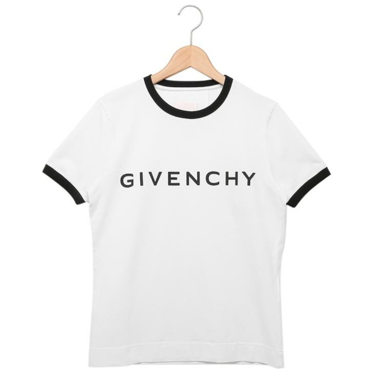 ジバンシィTシャツカットソースリムフィットTシャツアーキタイプロゴホワイトブラックレディースGIVENCHYBW70BF3YAC116