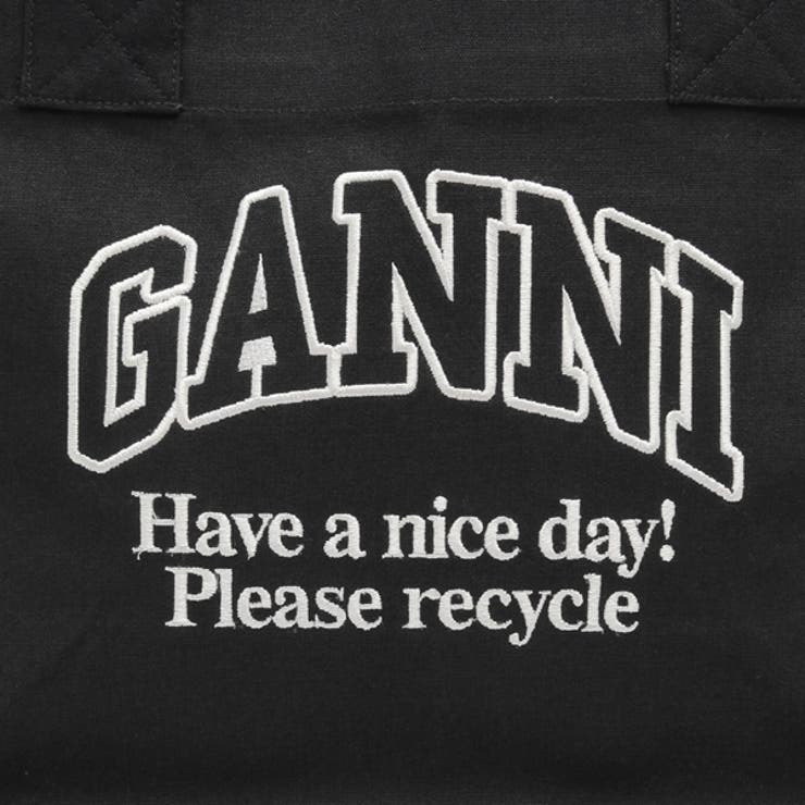 GANNI ロゴキャンバストートバッグA6647 252 ガニー GANNI GANNI トートバッグ LARGE EASY SHOPPER A6629