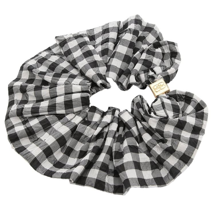 GANNI★ガニー 人気♪チェックシュシュ レディース】Flock Check Frill Scrunchie | GANNI(ガニー
