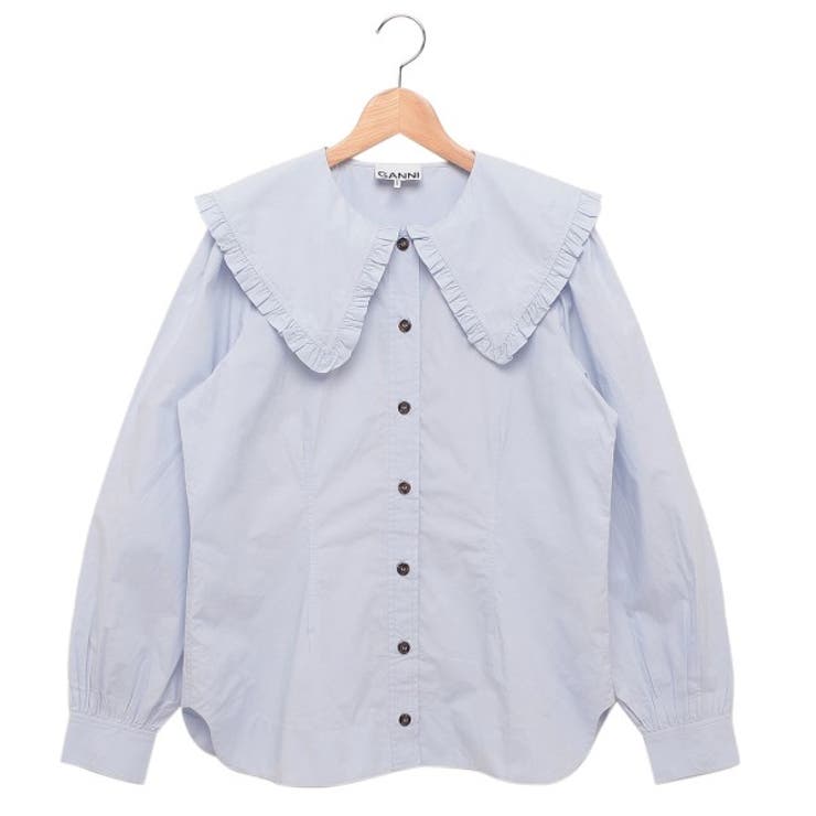 GANNI ガニー シャツ ブラウス ブルー レディース F8638 694