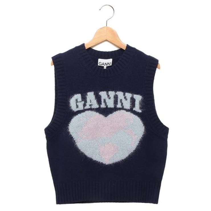 GANNI】ジャカードニット ウール ベスト A17566 極美品 ガニー