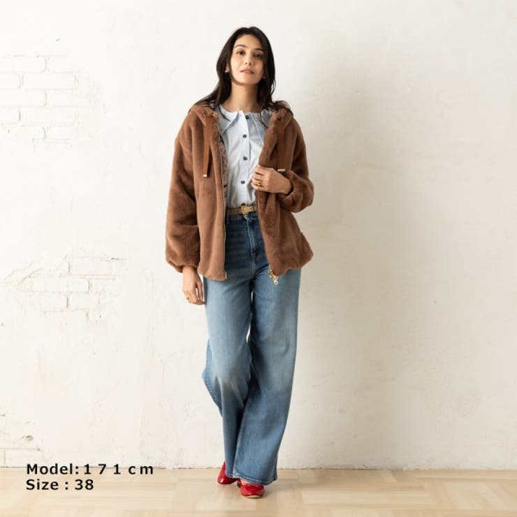 ヘルノジャケットファージャケットブラウンレディースHERNOGI0138D124228750