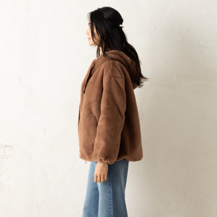 ヘルノジャケットファージャケットブラウンレディースHERNOGI0138D124228750