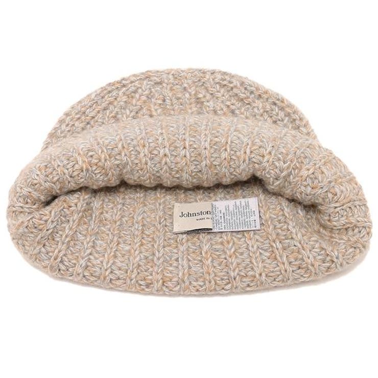 ジョンストンズ帽子ビーニーニット帽ベージュメンズレディースユニセックスJOHNSTONSHAT02850004533